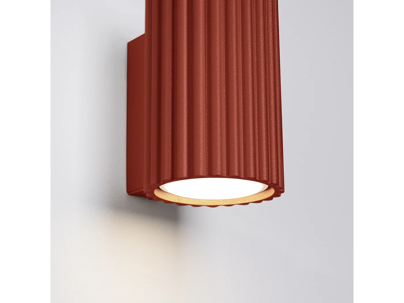 Applique Karbon Minimaliste En Aluminium - 1 Sources Lumineuses - L.6,5 X H.10 Cm - Ocre Rouge