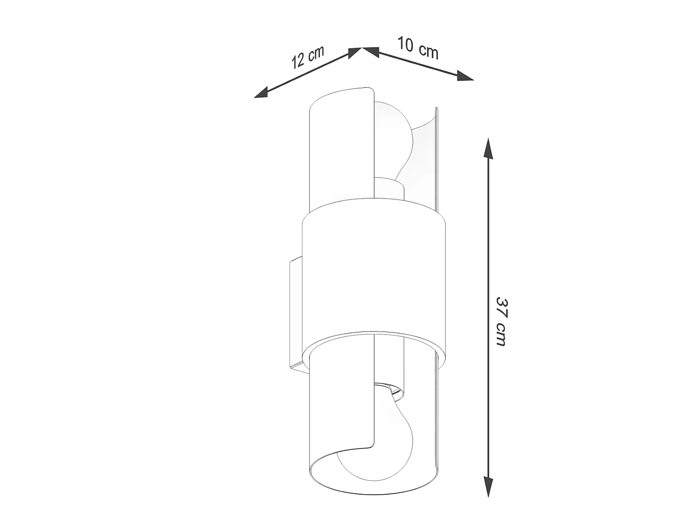 Lampada da parete FLASH minimalista di acciaio - 2 sorgenti luminose - L.10 x A.37 cm - bianco