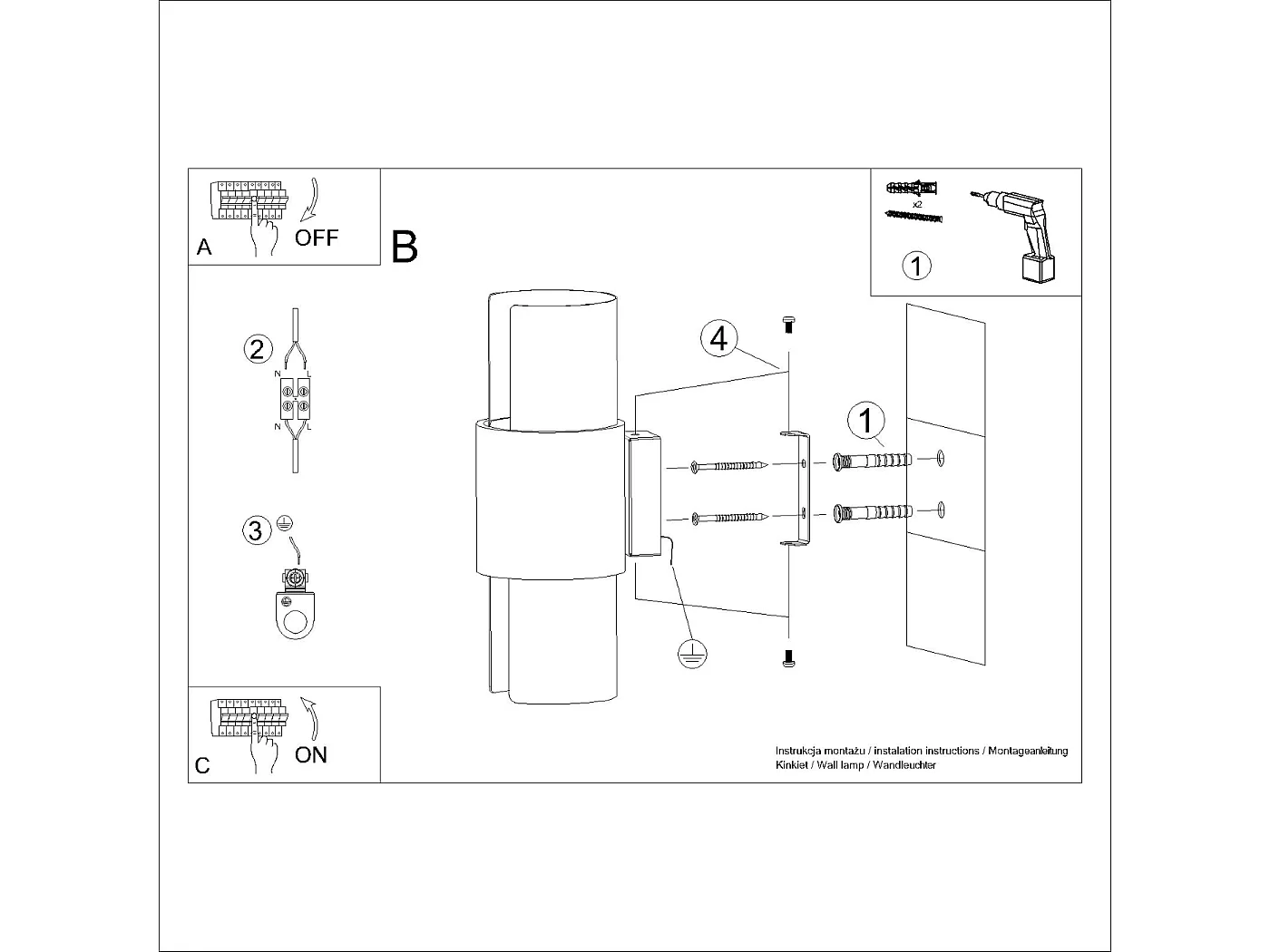 Lampada da parete FLASH minimalista di acciaio - 2 sorgenti luminose - L.10 x A.37 cm - bianco