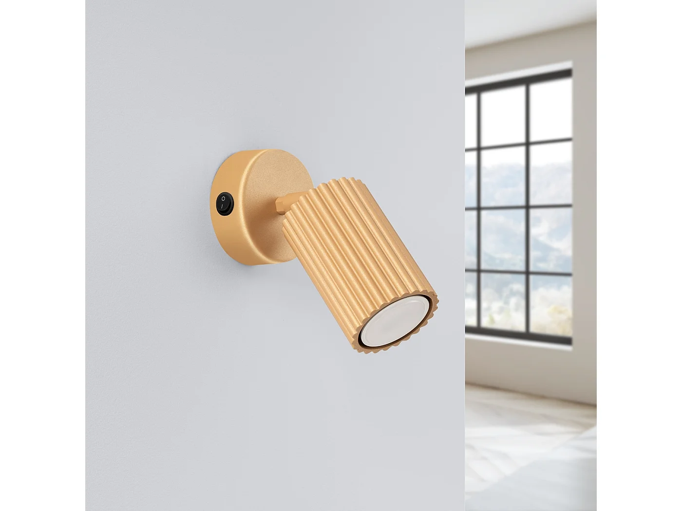 Wandlamp Karbon Minimalistisch Van  - 1 Lichtbronnen - L.8 X H.16 Cm - Gouden