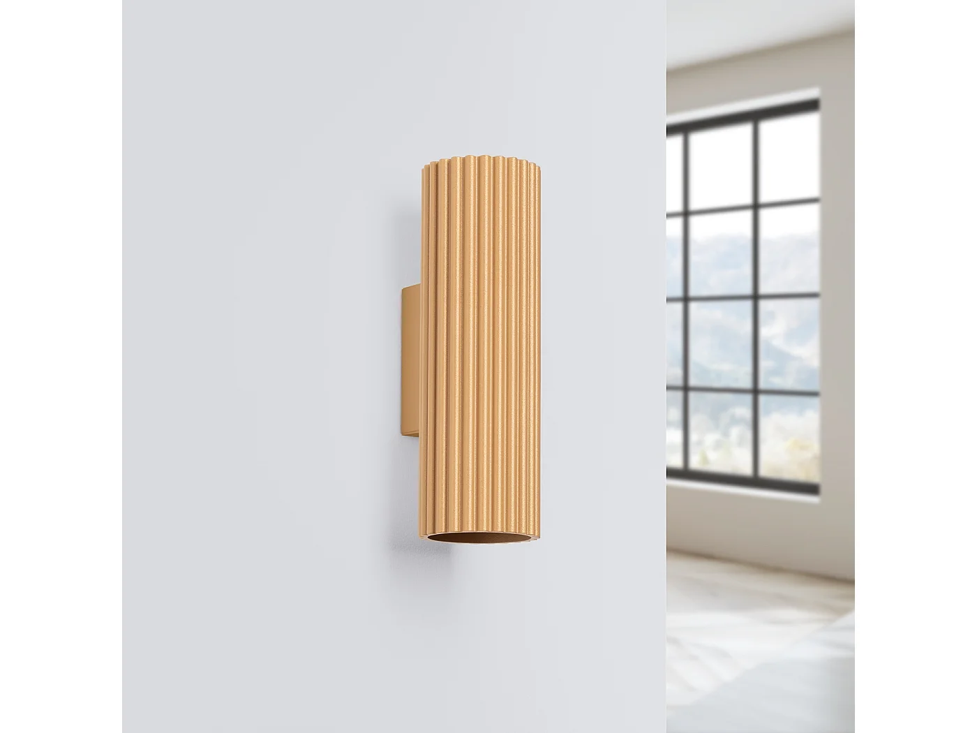 Applique Karbon Minimaliste En Aluminium - 2 Sources Lumineuses - L.6,5 X H.20 Cm - Doré