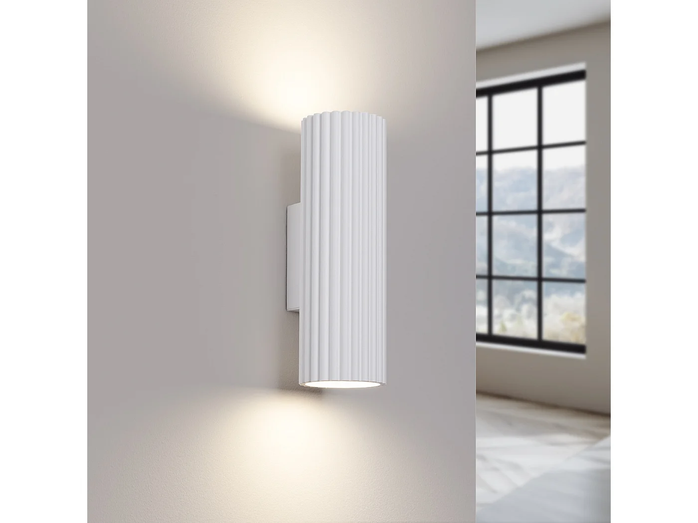 Wandlamp KARBON minimalistisch van  - 2 lichtbronnen - L.6,5 x H.20 cm - wit