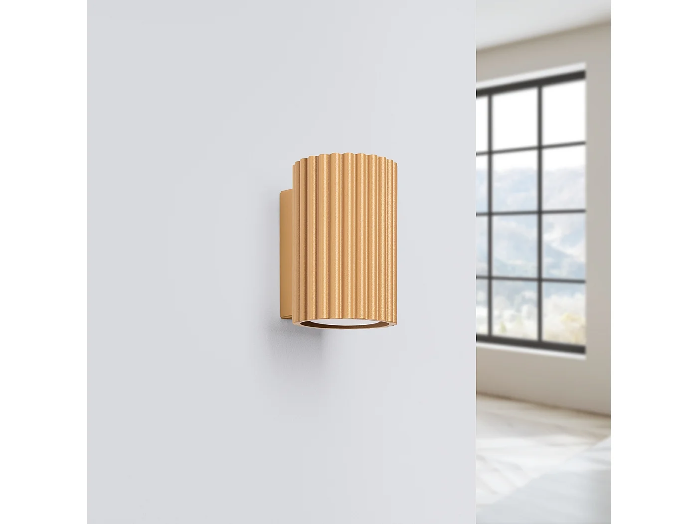 Wandleuchte Karbon Minimalistisch Aus  Aluminium - 1 Lichtquellen - L.6,5 X H. Cm - Golden