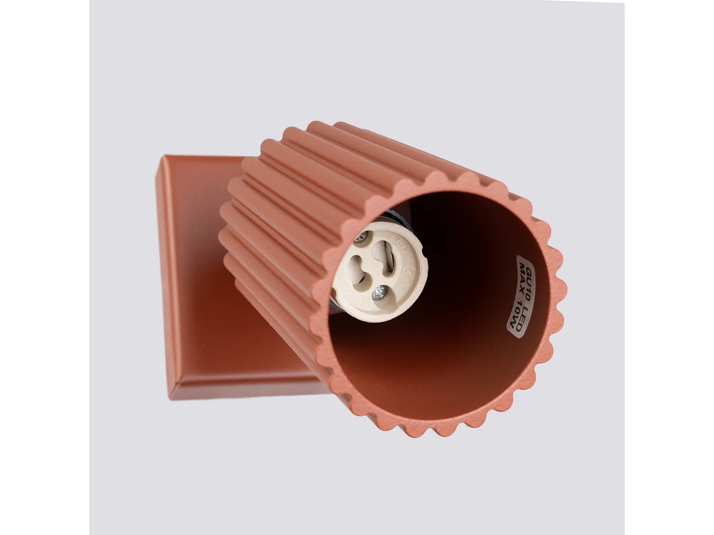 Lampada da parete KARBON minimalista di alluminio - 1 sorgenti luminose - L.8 x A.8 cm - ocra rossa