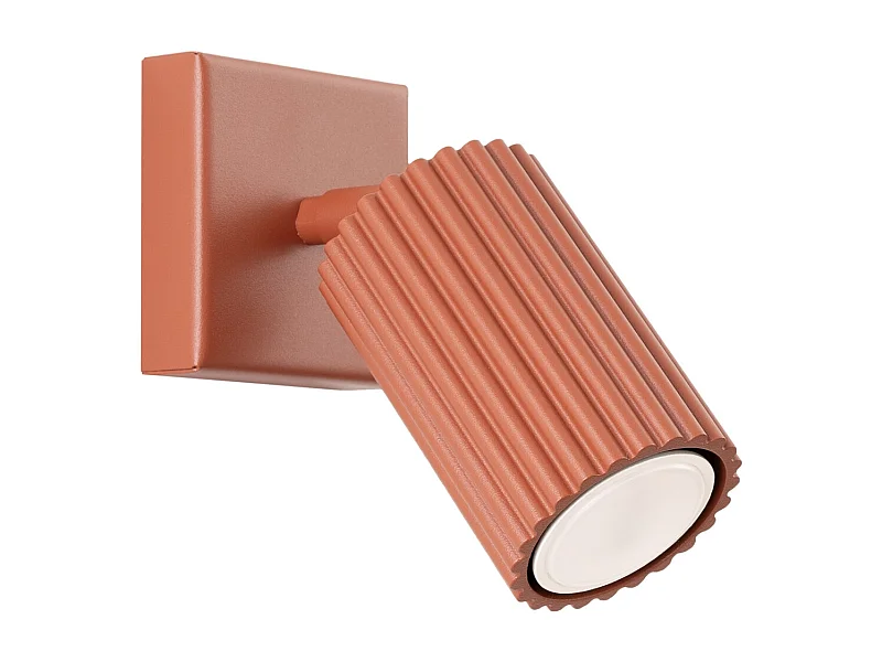 Lampada Da Parete Karbon Minimalista Di Alluminio - 1 Sorgenti Luminose - L.8 X A.8 Cm - Ocra Rossa