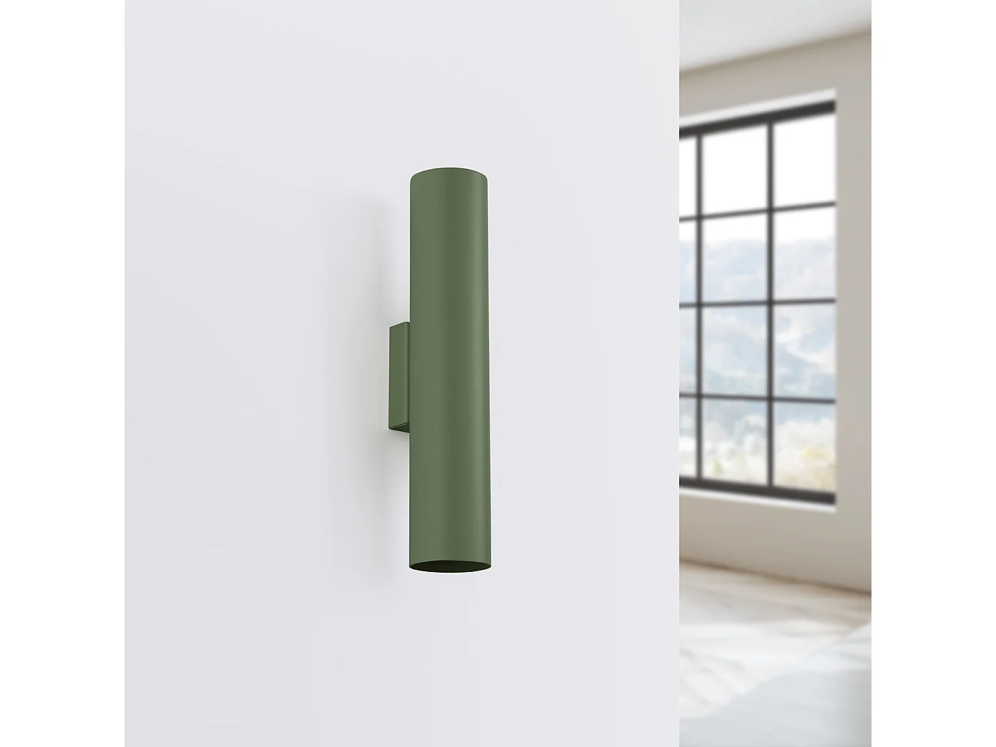 Applique Lagos Grenier En Acier - 2 Sources Lumineuses - L.6 X H.30 Cm - Vert Olive