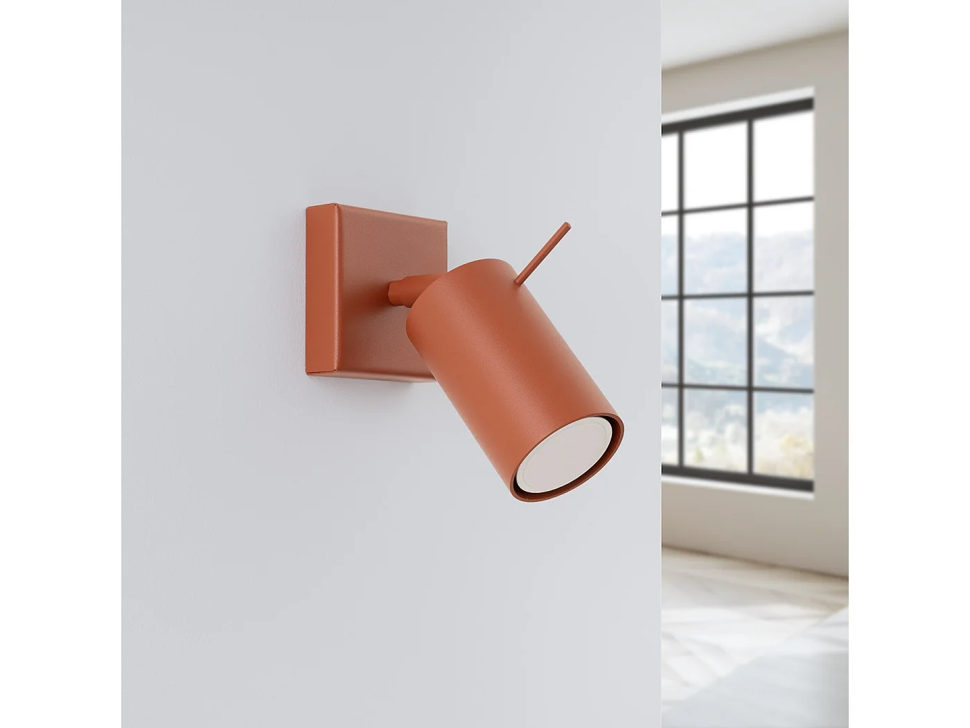 Wandleuchte RING modern aus  Stahl - 1 lichtquellen - L.8 x H. cm - roter Ocker