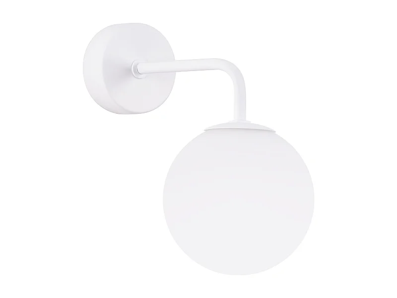 Wandleuchte Astral Minimalistisch Aus  Stahl/Glas - 1 Lichtquellen - L.10 X H. Cm - Weiß