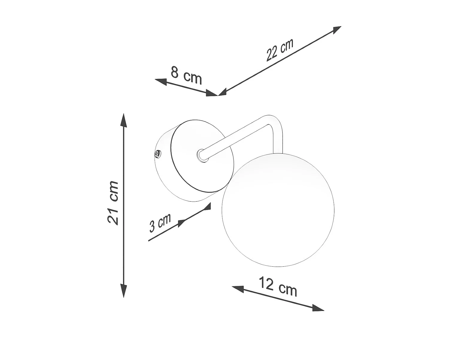 Wandleuchte Astral Minimalistisch Aus  Stahl/Glas - 1 Lichtquellen - L.10 X H. Cm - Weiß