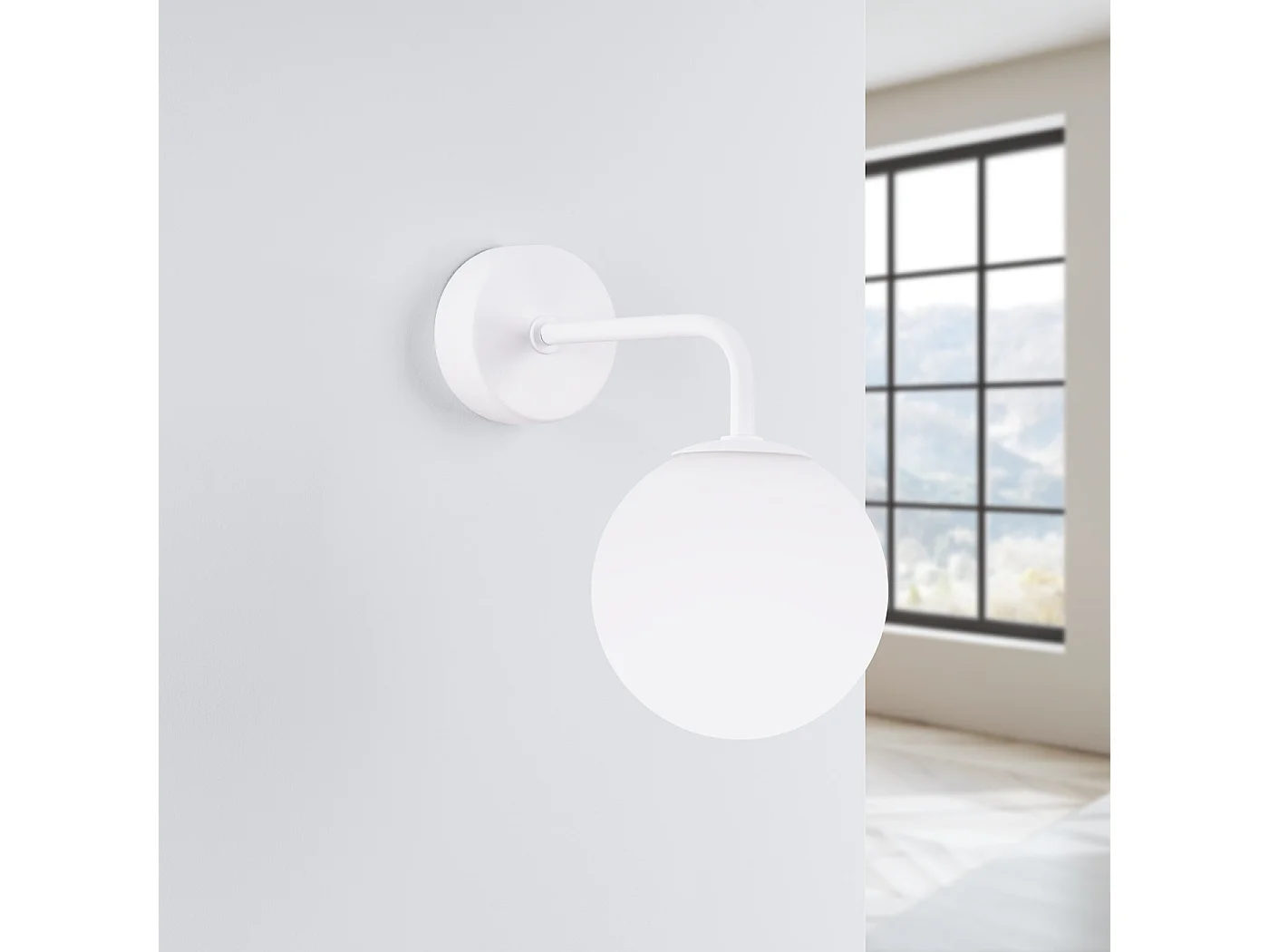 Applique Astral Minimaliste En Acier/Verre - 1 Sources Lumineuses - L.10 X H.21 Cm - Blanc
