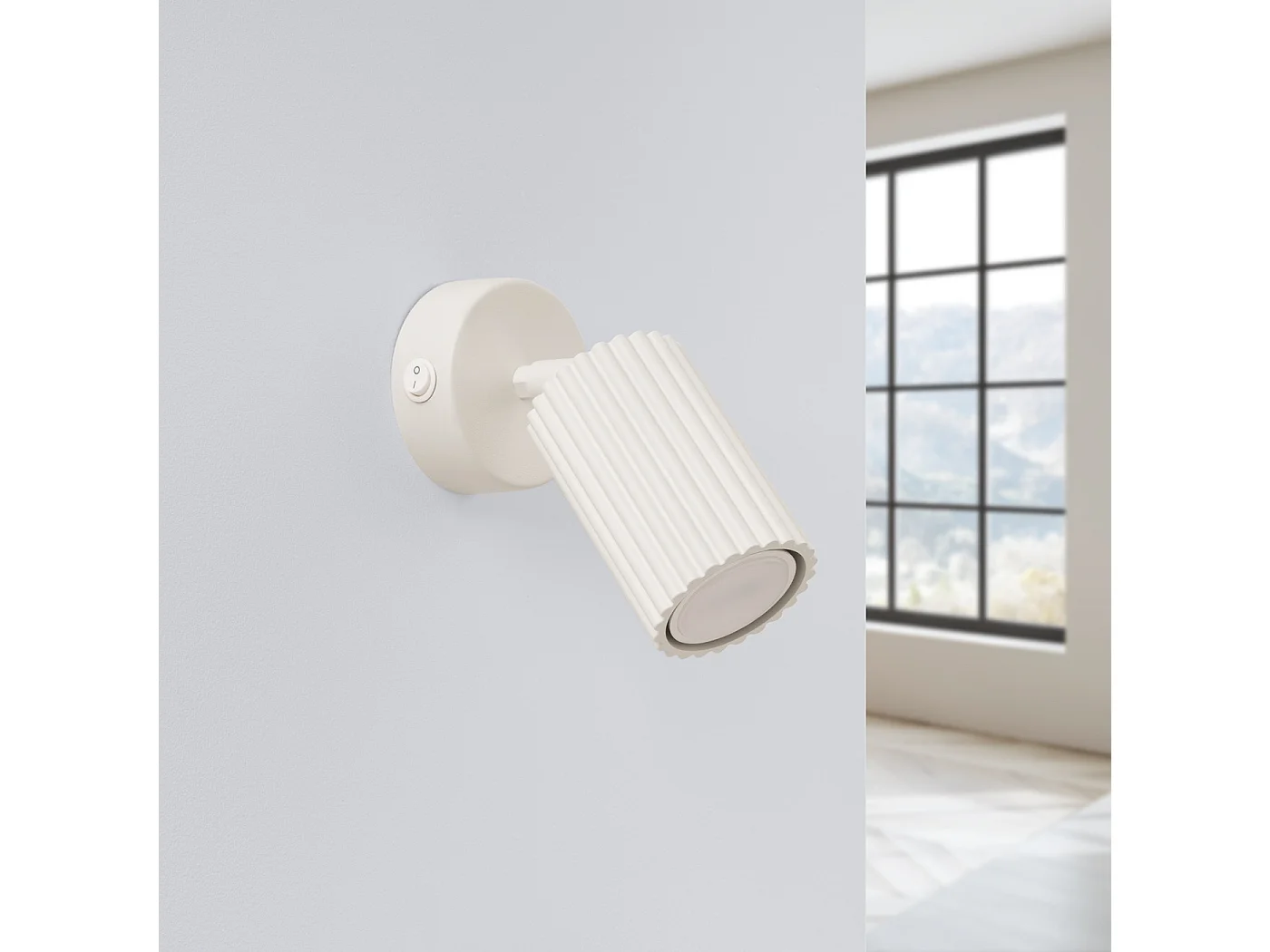 Wandlamp KARBON minimalistisch van  - 1 lichtbronnen - L.8 x H.16 cm - beige