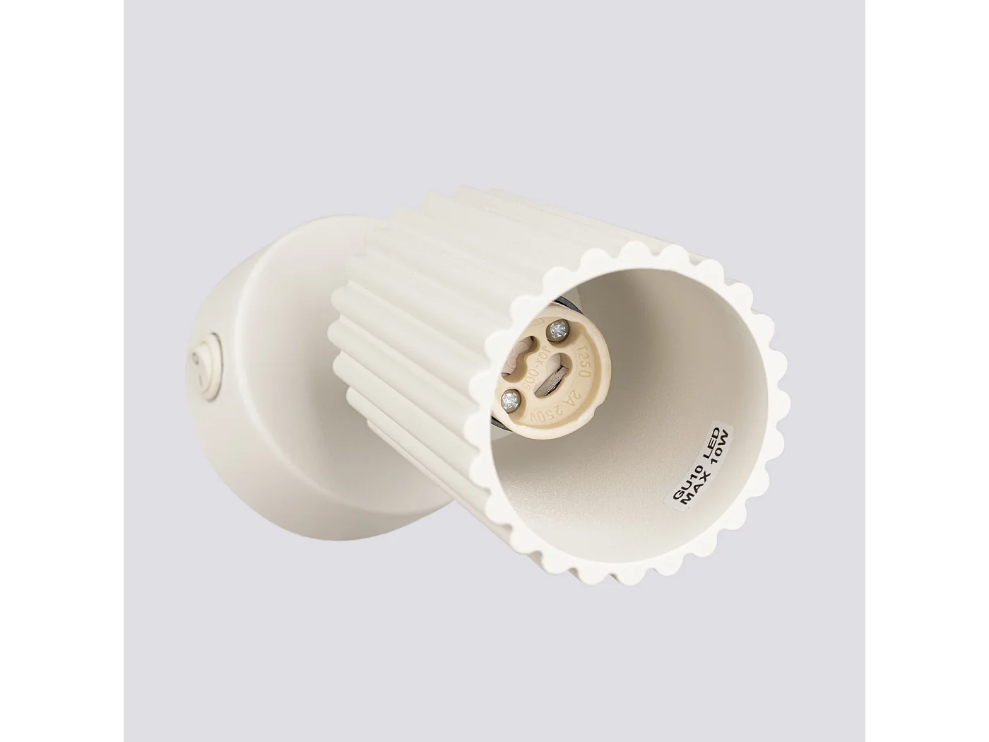Wandlamp KARBON minimalistisch van  - 1 lichtbronnen - L.8 x H.16 cm - beige