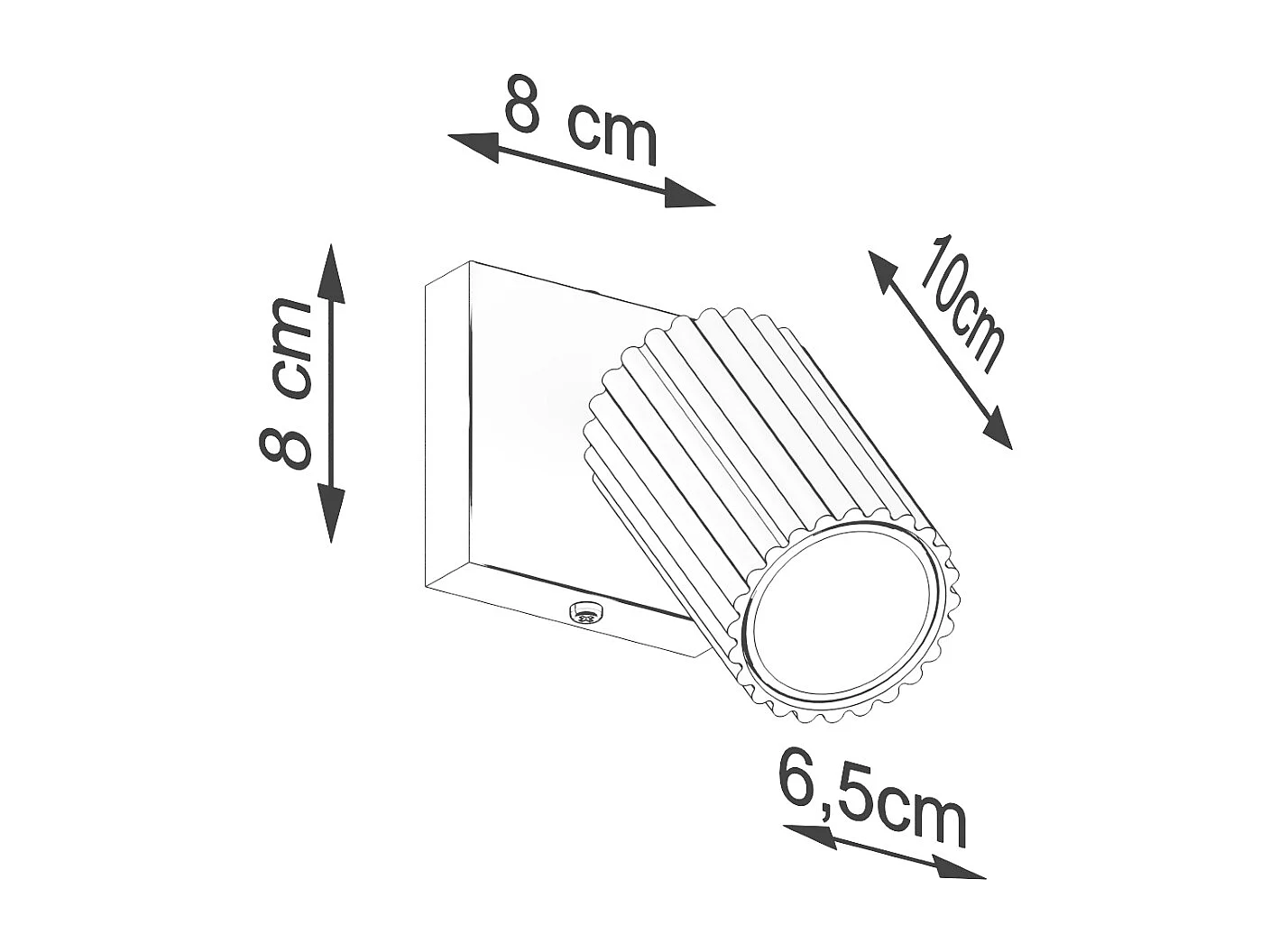 Lámpara De Pared Karbon Minimalista De Aluminio - 1 Fuentes Luminosas - L.8 X A.8 Cm - Verde Oliva