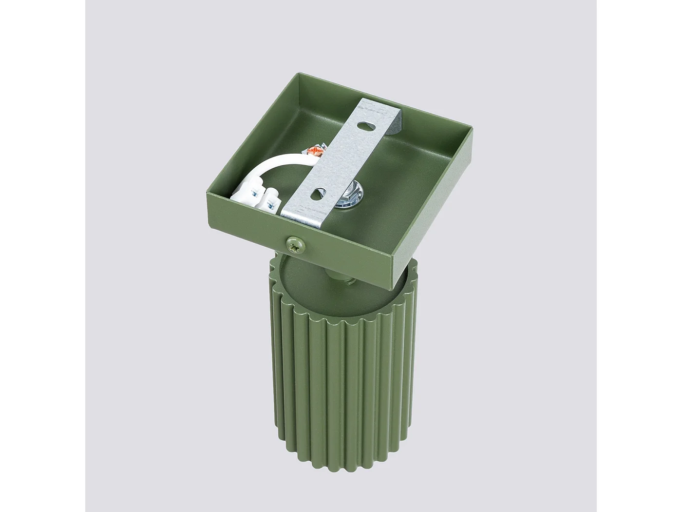 Lampa ścienna minimalistyczny KARBON, aluminium - 1 źródło - L.8 x H.8 cm - zielony oliwkowy