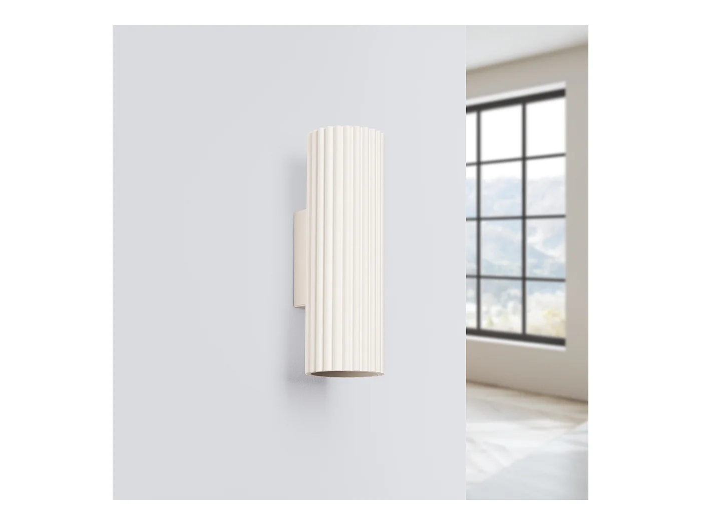 Applique Karbon Minimaliste En Aluminium - 2 Sources Lumineuses - L.6,5 X H.20 Cm - Beige