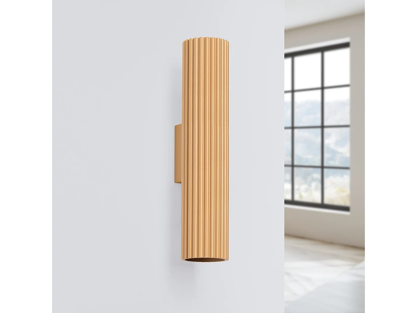 Wandlamp KARBON minimalistisch van  - 2 lichtbronnen - L.6,5 x H.30 cm - gouden