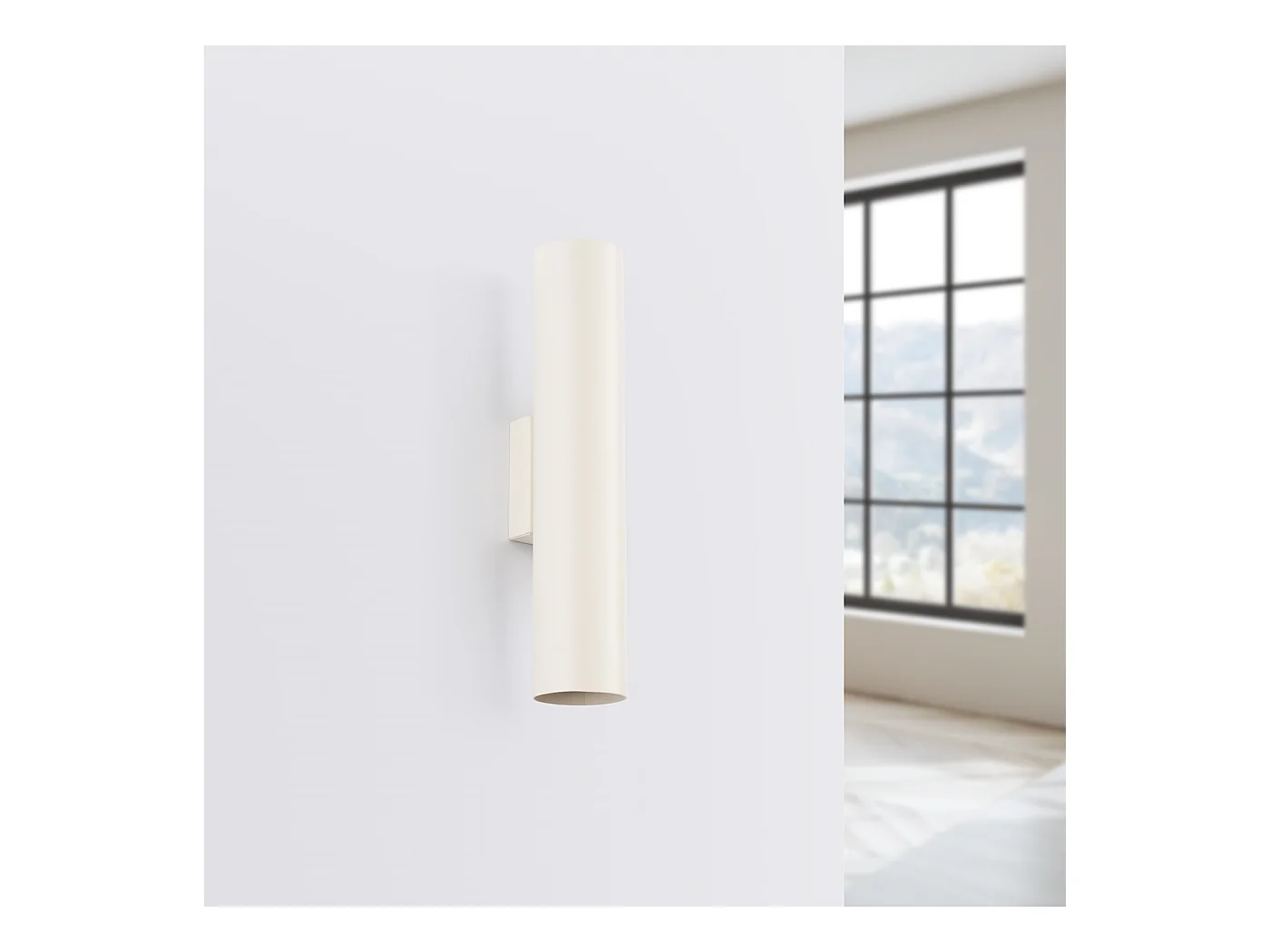 Lámpara De Pared Lagos Desván De Acero - 2 Fuentes Luminosas - L.6 X A.30 Cm - Beige