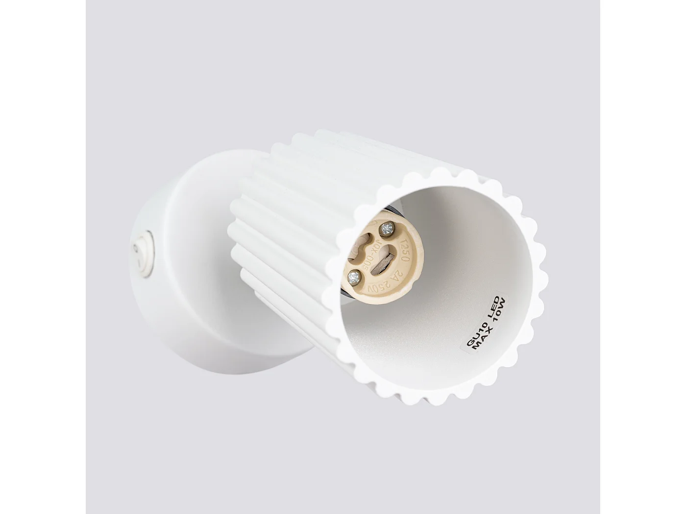 Luminária De Parede Karbon Minimalista, Alumínio - 1 Lichtbronnen - L.8 X H.16 Cm - Branco