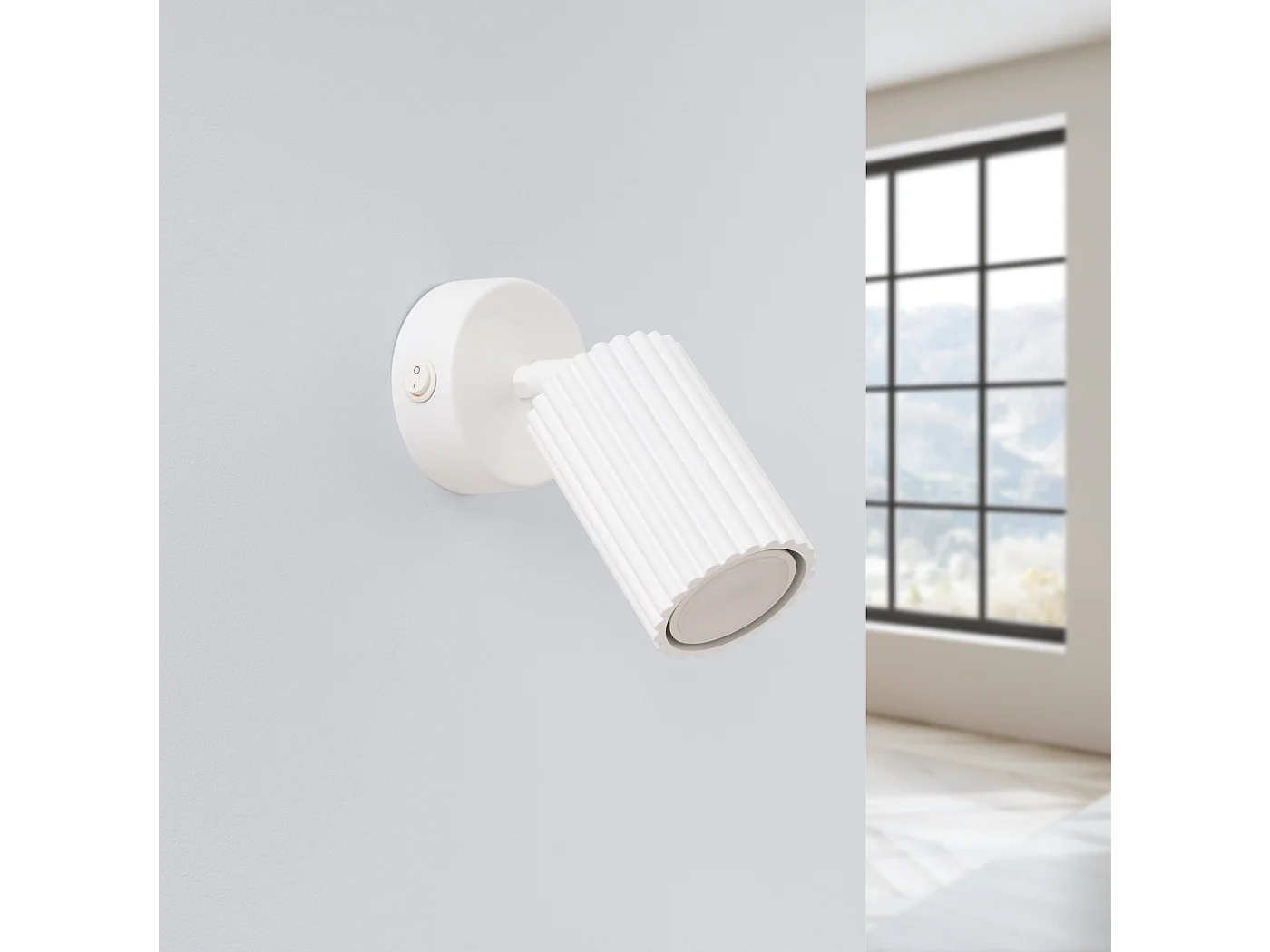 Wandlamp KARBON minimalistisch van  - 1 lichtbronnen - L.8 x H.16 cm - wit