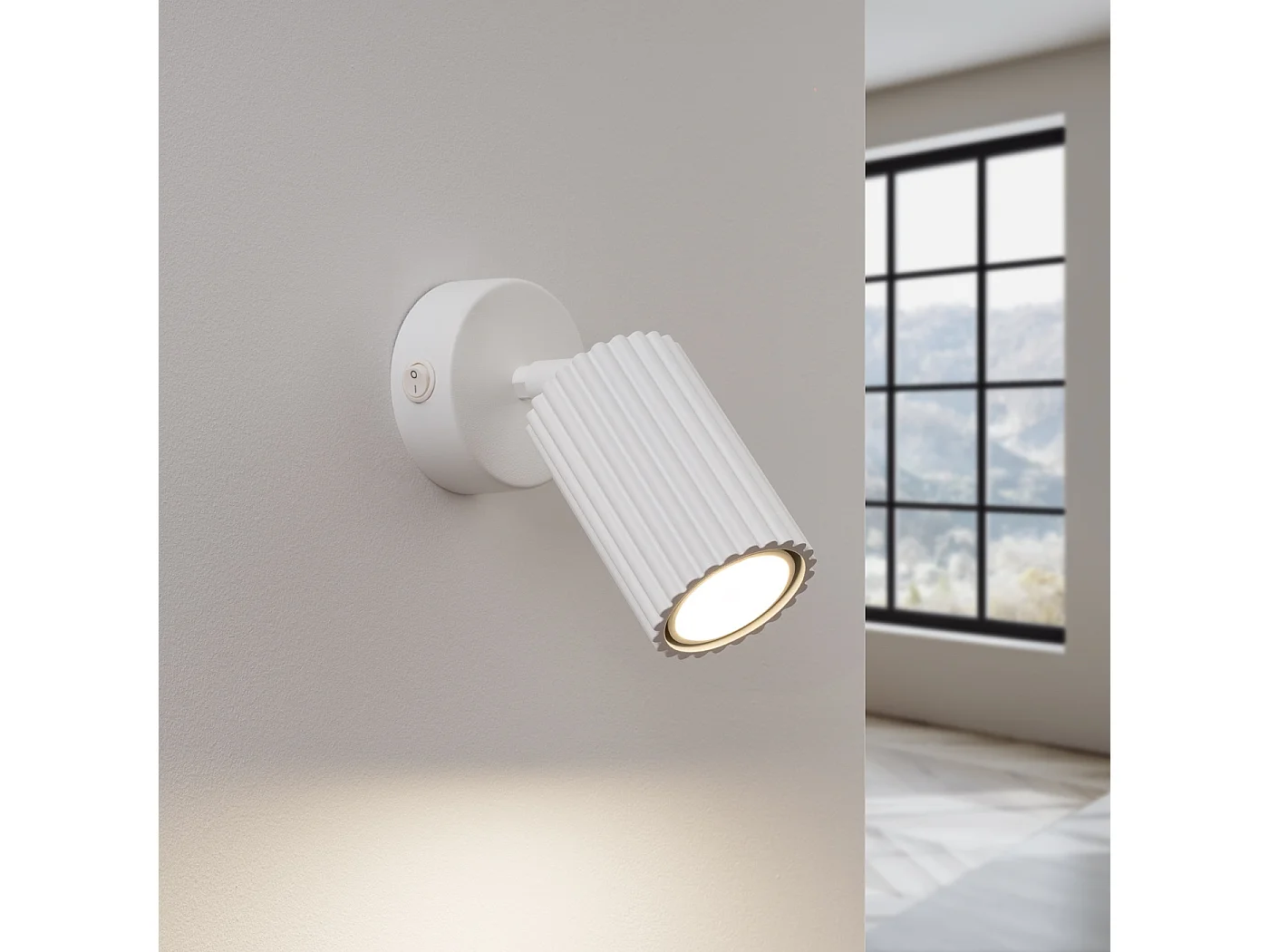 Wandlamp KARBON minimalistisch van  - 1 lichtbronnen - L.8 x H.16 cm - wit