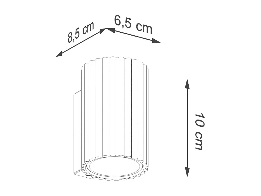 Lámpara De Pared Karbon Minimalista De Aluminio - 1 Fuentes Luminosas - L.6,5 X A.10 Cm - Verde Oliva