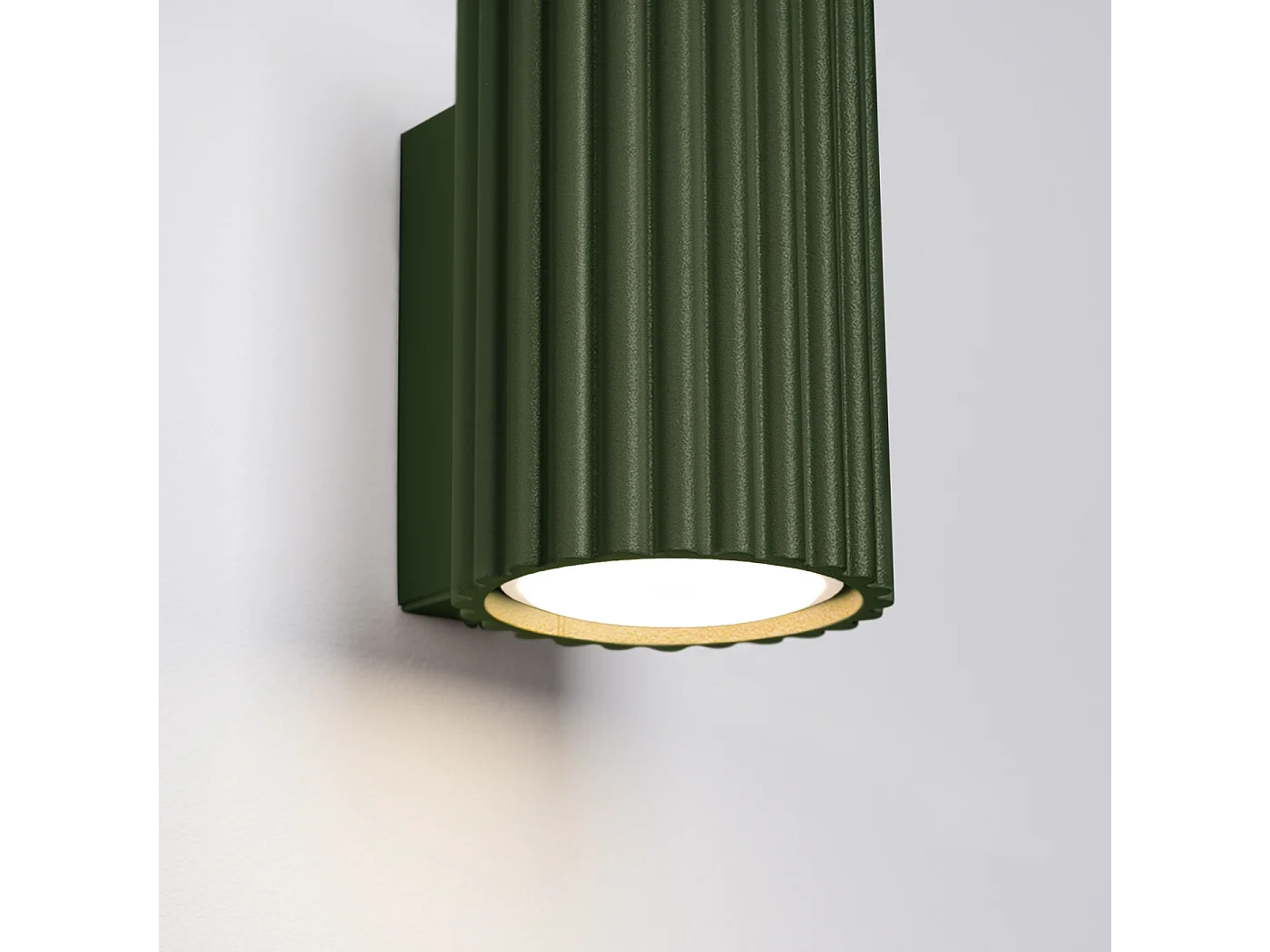 Lampada da parete KARBON minimalista di alluminio - 1 sorgenti luminose - L.6,5 x A.10 cm - verde oliva