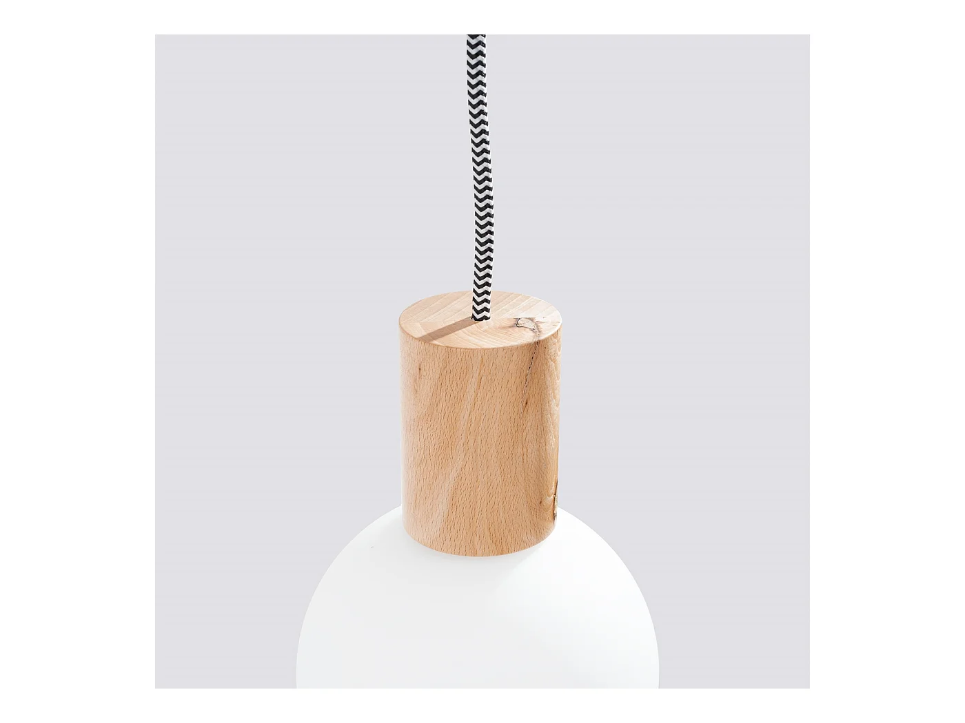 Applique Nimbi Grenier En Bois/Verre - 1 Sources Lumineuses - L.6 X H.67 Cm - Bois Naturel/Blanc/Noir