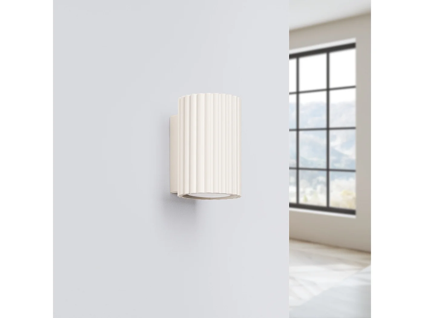 Wandleuchte KARBON minimalistisch aus  Aluminium - 1 lichtquellen - L.6,5 x H. cm - Beige