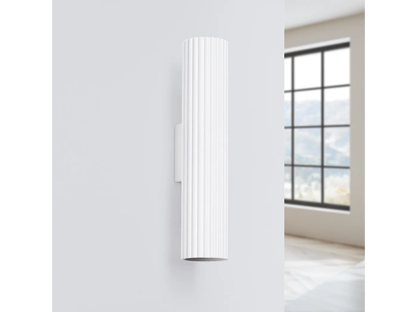 Wandlamp KARBON minimalistisch van  - 2 lichtbronnen - L.6,5 x H.30 cm - wit