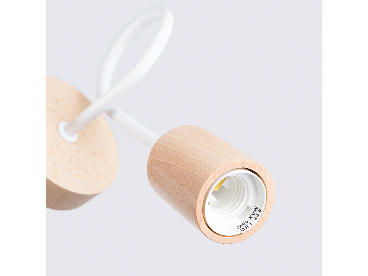 Applique Ember Minimaliste En Acier/Bois - 1 Sources Lumineuses - L.10 X H.24 Cm - Blanc/Bois Naturel