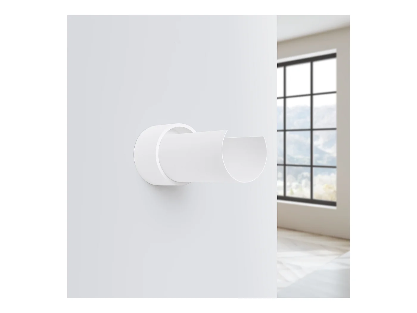 Applique Flash Minimaliste En Acier - 1 Sources Lumineuses - L.10 X H.21 Cm - Blanc