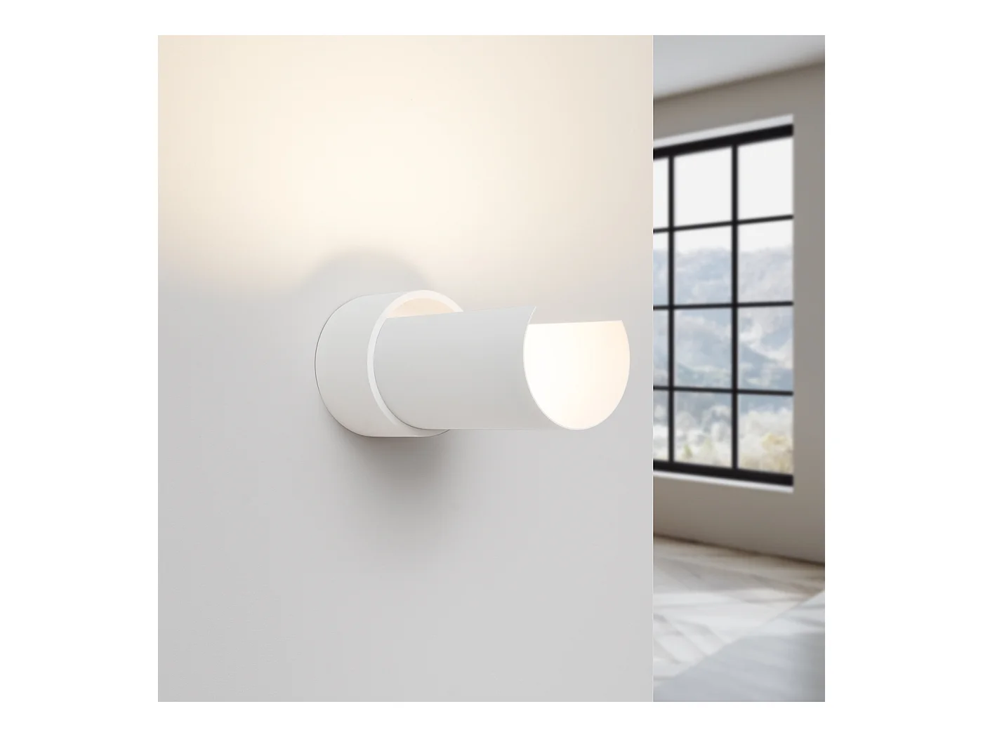 Applique Flash Minimaliste En Acier - 1 Sources Lumineuses - L.10 X H.21 Cm - Blanc