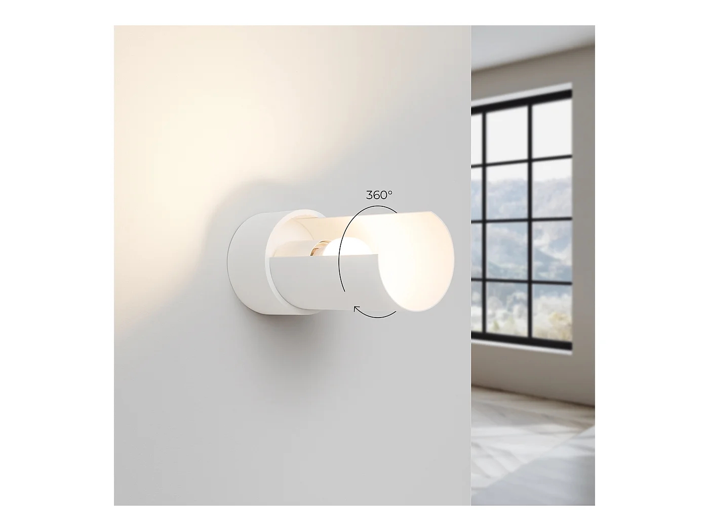 Applique Flash Minimaliste En Acier - 1 Sources Lumineuses - L.10 X H.21 Cm - Blanc