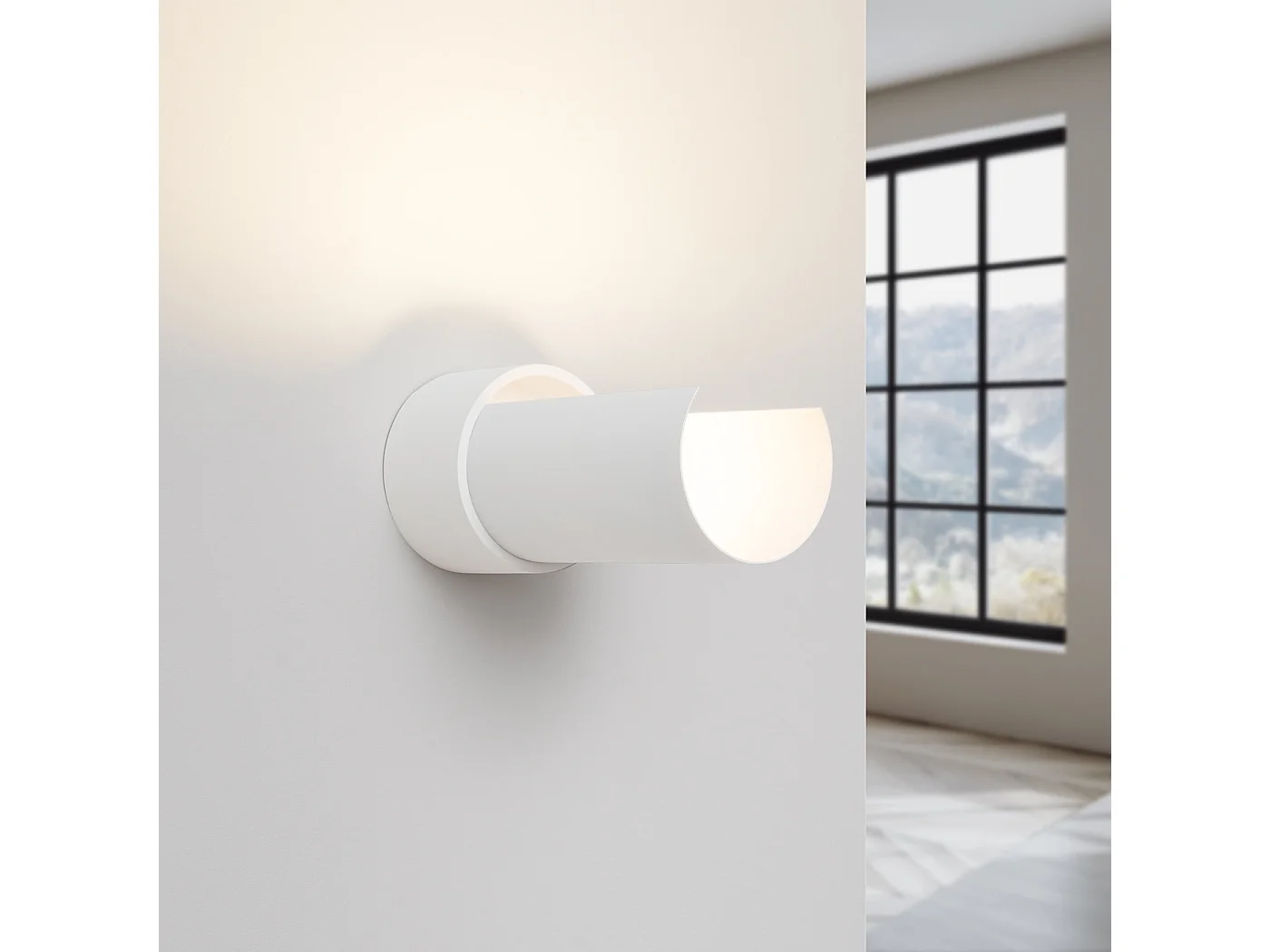 Applique Flash Minimaliste En Acier - 1 Sources Lumineuses - L.10 X H.21 Cm - Blanc