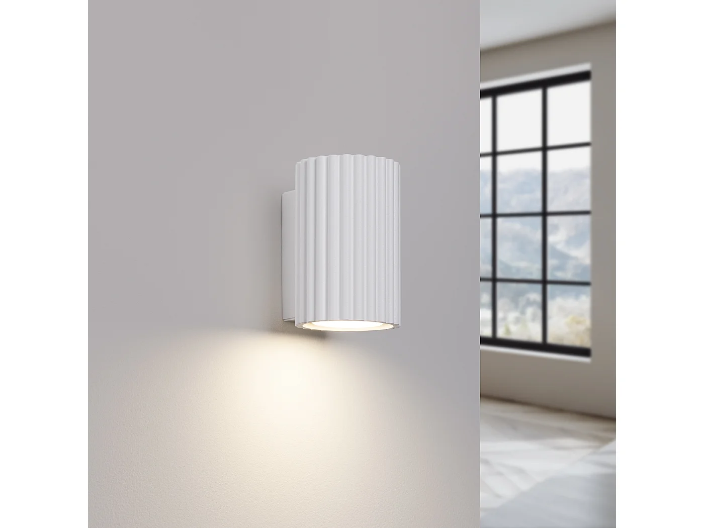 Wandlamp Karbon Minimalistisch Van  - 1 Lichtbronnen - L.6,5 X H.10 Cm - Wit