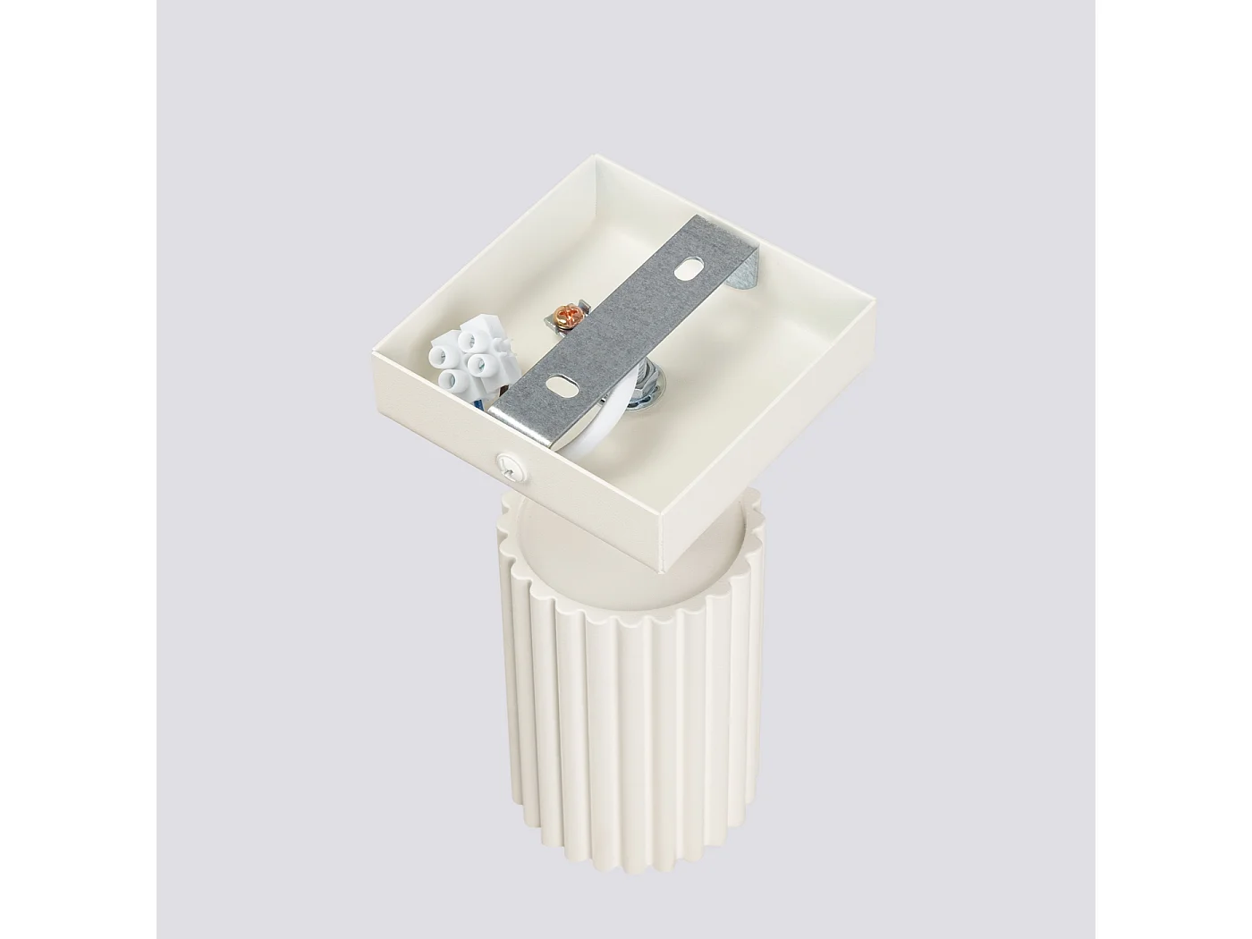 Wandlamp KARBON minimalistisch van  - 1 lichtbronnen - L.8 x H.8 cm - beige