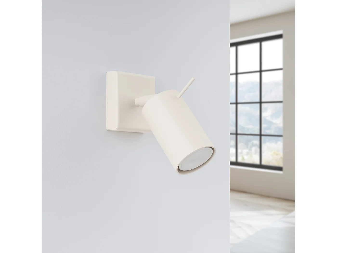 Applique Lagos Moderne En Acier - 1 Sources Lumineuses - L.8 X H.8 Cm - Beige