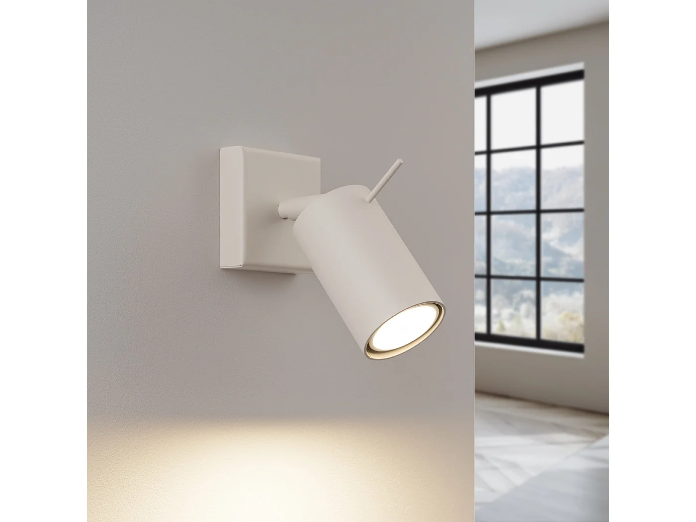 Applique Lagos Moderne En Acier - 1 Sources Lumineuses - L.8 X H.8 Cm - Beige