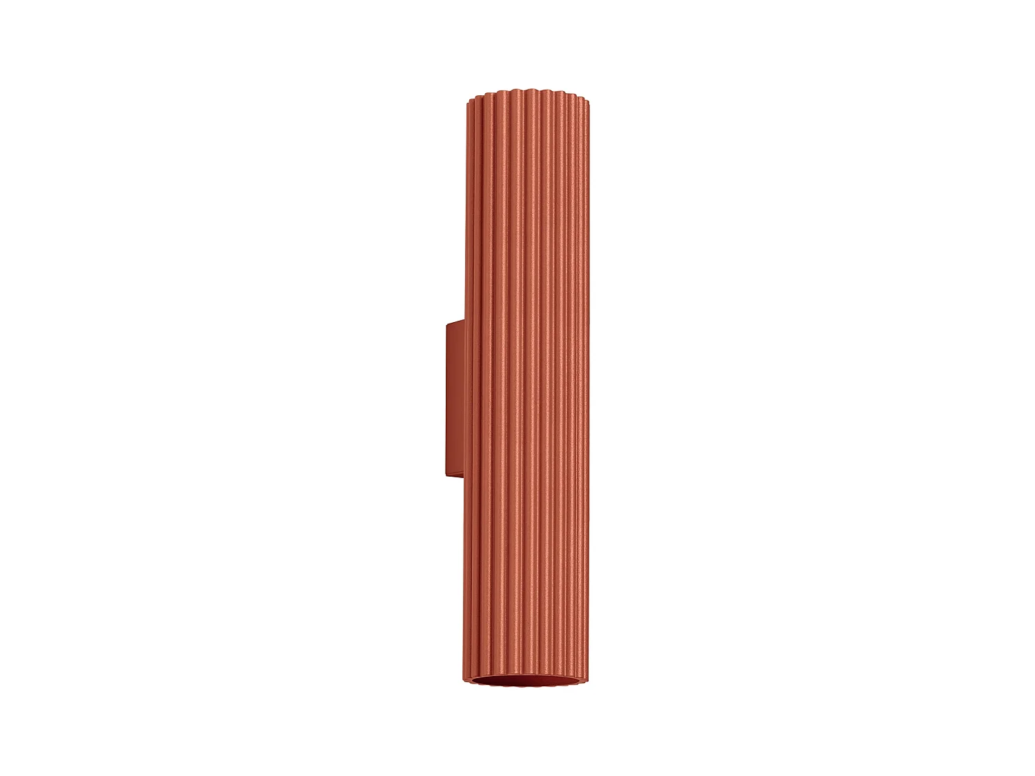 Applique Karbon Minimaliste En Aluminium - 2 Sources Lumineuses - L.6,5 X H.30 Cm - Ocre Rouge
