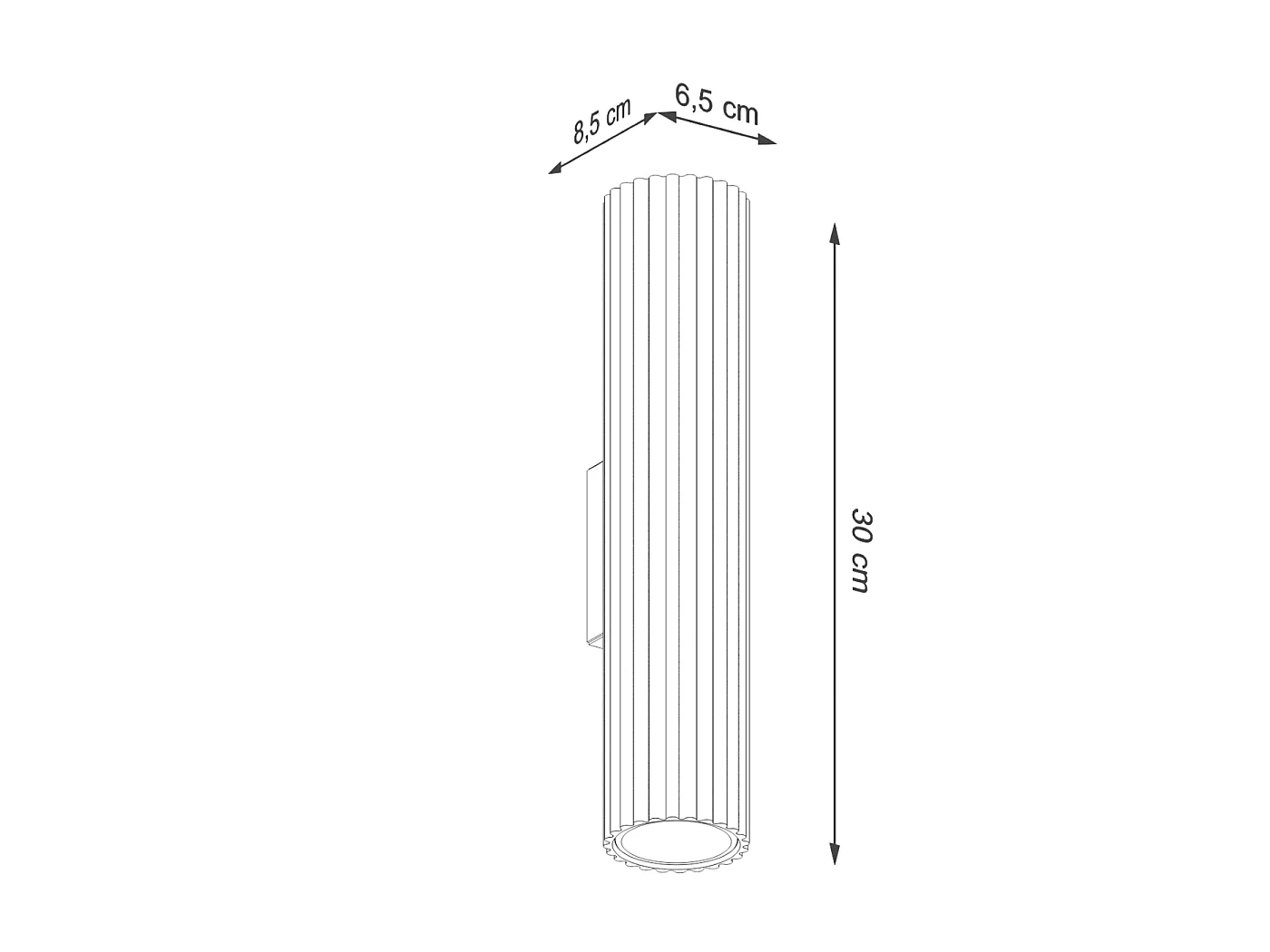 Wandlamp KARBON minimalistisch van  - 2 lichtbronnen - L.6,5 x H.30 cm - rode oker