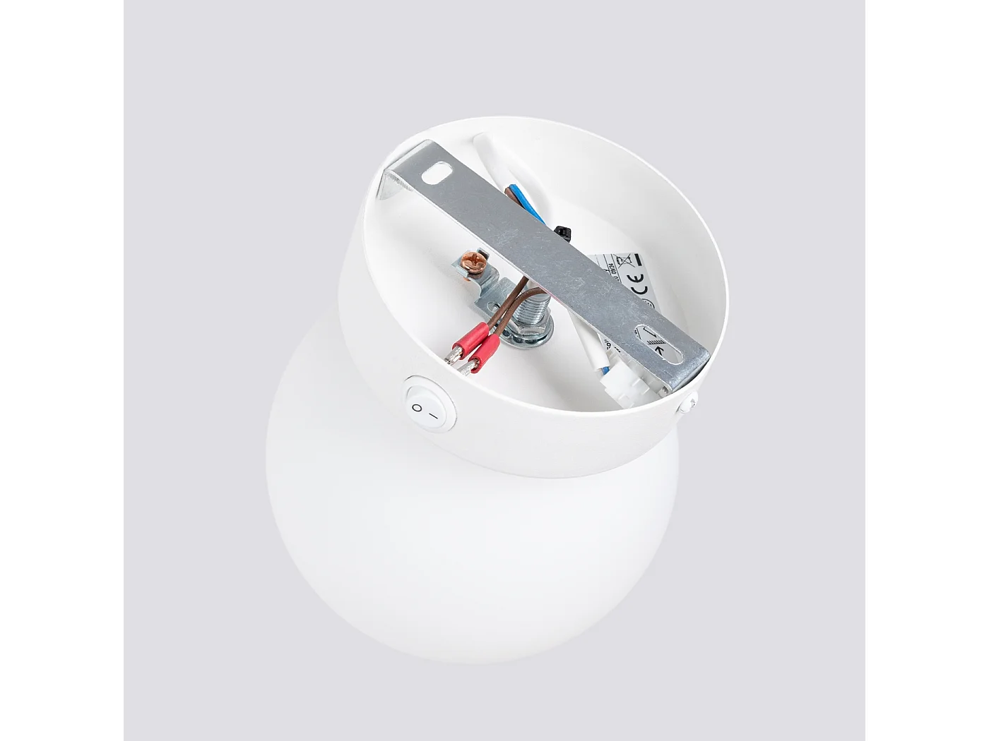 Luminária de parede YOLI moderno, aço/vidro - 1 lichtbronnen - L.12 x H.12 cm - branco
