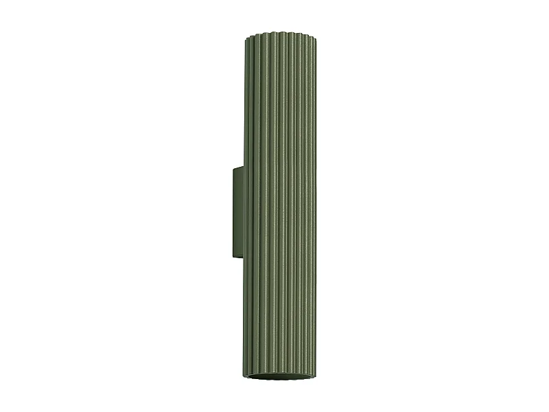 Lámpara De Pared Karbon Minimalista De Aluminio - 2 Fuentes Luminosas - L.6,5 X A.30 Cm - Verde Oliva