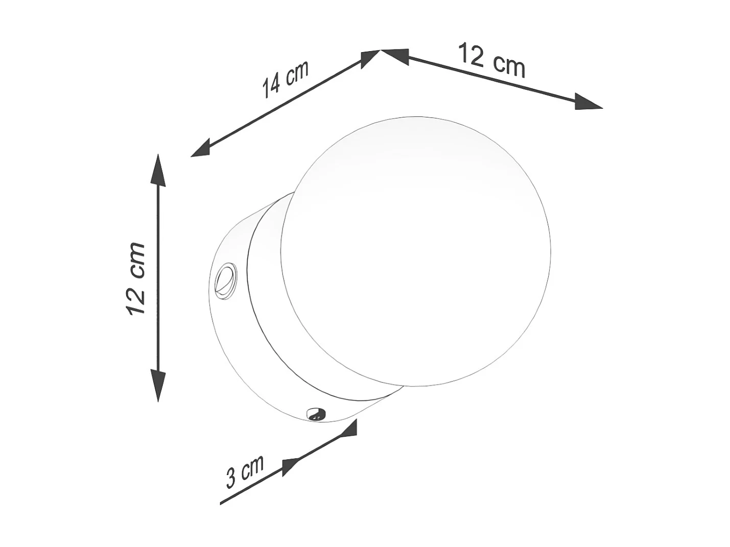 Luminária De Parede Yoli Moderno, Aço/Vidro - 1 Lichtbronnen - L.12 X H.12 Cm - Preto