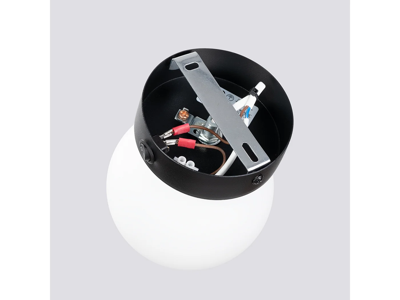 Applique Yoli Moderne En Acier/Verre - 1 Sources Lumineuses - L.12 X H.12 Cm - Noir