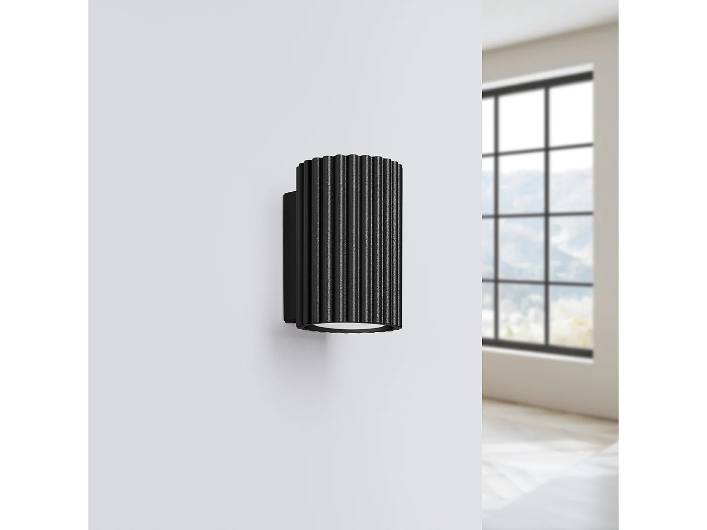 Wandlamp KARBON minimalistisch van  - 1 lichtbronnen - L.6,5 x H.10 cm - zwart