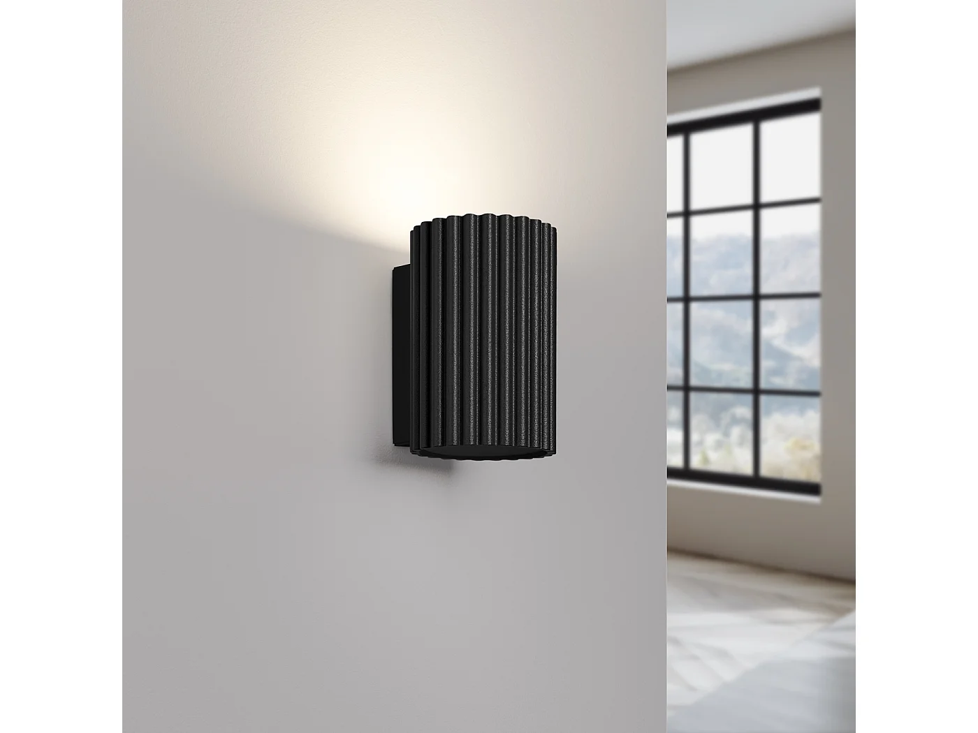 Wandlamp KARBON minimalistisch van  - 1 lichtbronnen - L.6,5 x H.10 cm - zwart