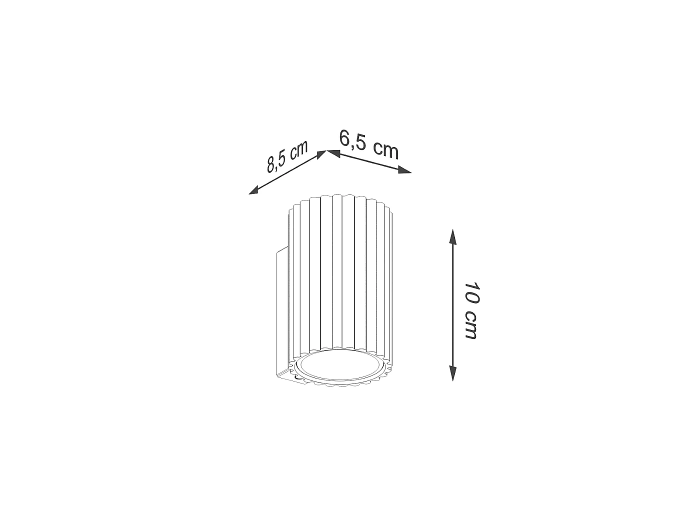 Wandlamp KARBON minimalistisch van  - 1 lichtbronnen - L.6,5 x H.10 cm - zwart