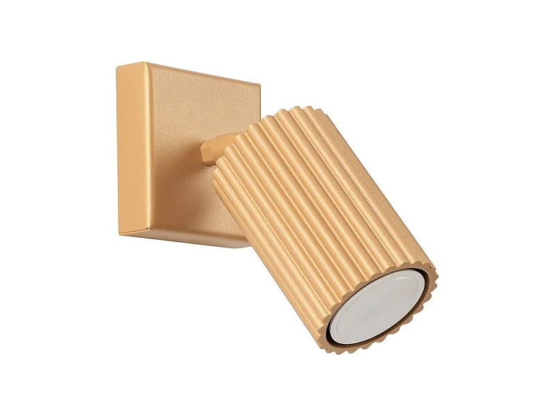 Lampada Da Parete Karbon Minimalista Di Alluminio - 1 Sorgenti Luminose - L.8 X A.8 Cm - D'Oro