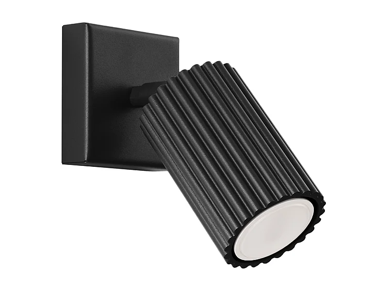 Wandleuchte Karbon Minimalistisch Aus  Aluminium - 1 Lichtquellen - L.8 X H. Cm - Schwarz