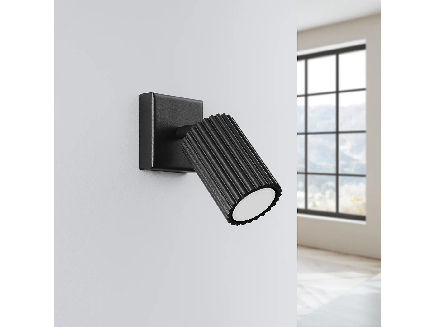 Applique Karbon Minimaliste En Aluminium - 1 Sources Lumineuses - L.8 X H.8 Cm - Noir